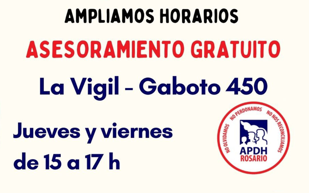 Apdh amplía sus horarios de asesoramiento jurídico